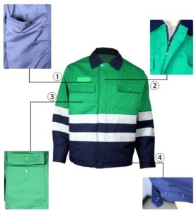 Anti Insects Jacket in Green with Navy Color details