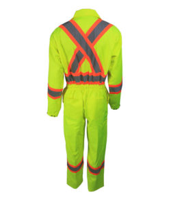 Yellow High Visibility Coveralls Back